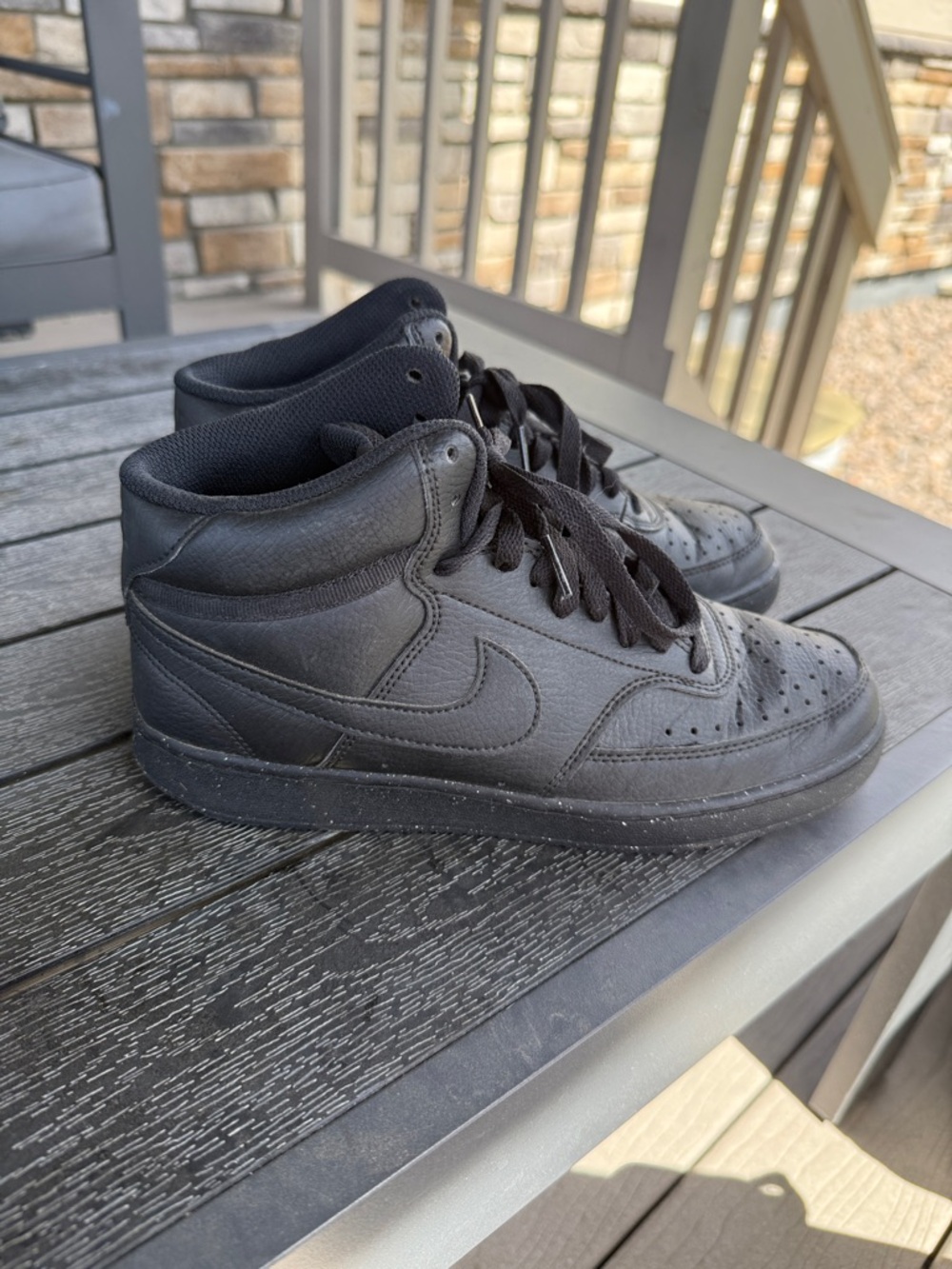 Nike Court Vision Mid NN Mens Size 7 Basketball Sneaker Triple Black DN3577-003